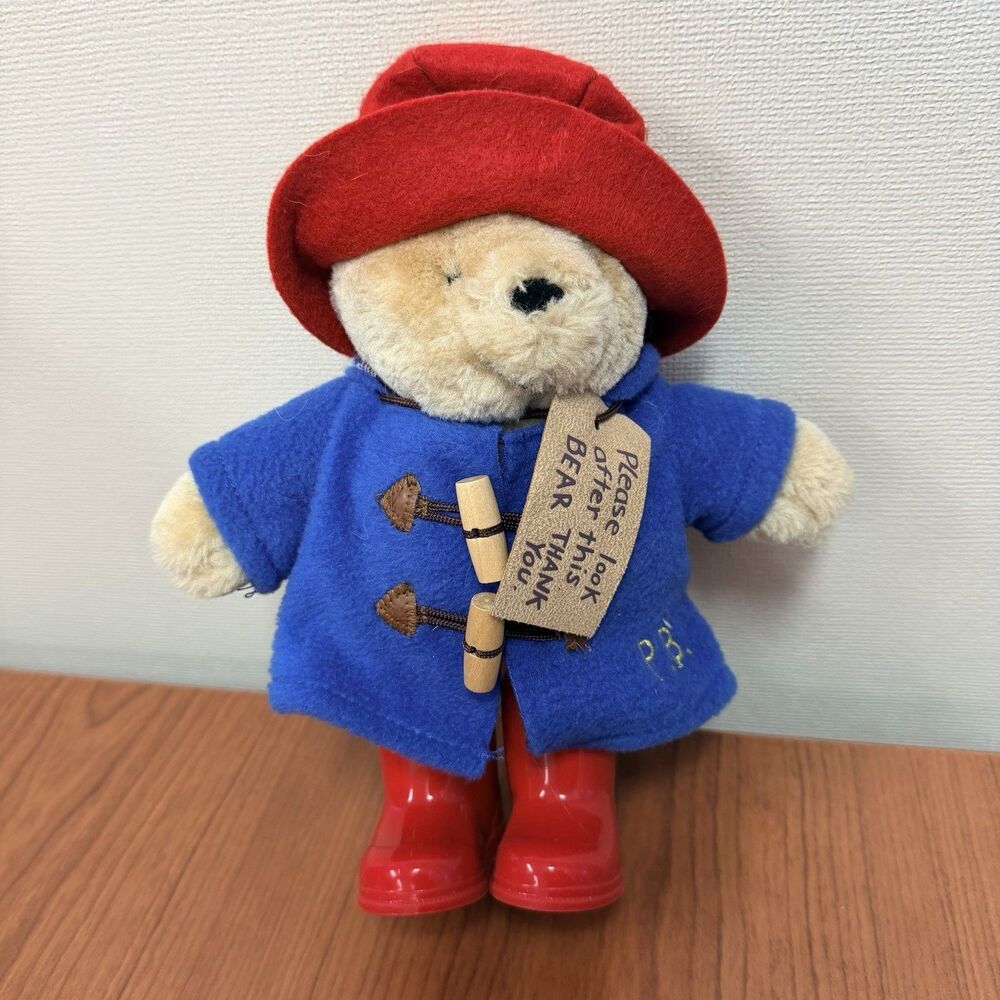 Paddington Bear Plush 10" Toy Stuffed Animal Red Hat Boots Blue Coat Collectible